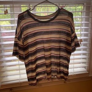 Slightly worn striped American eagle top!